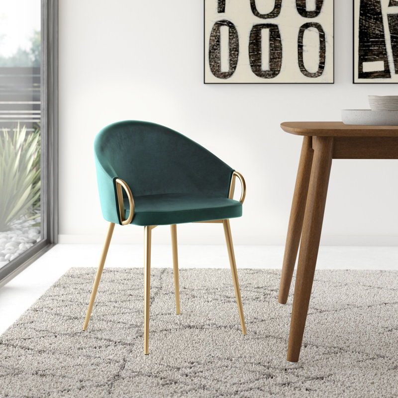 Salyer Velvet Upholstered Arm Chair & Reviews AllModern